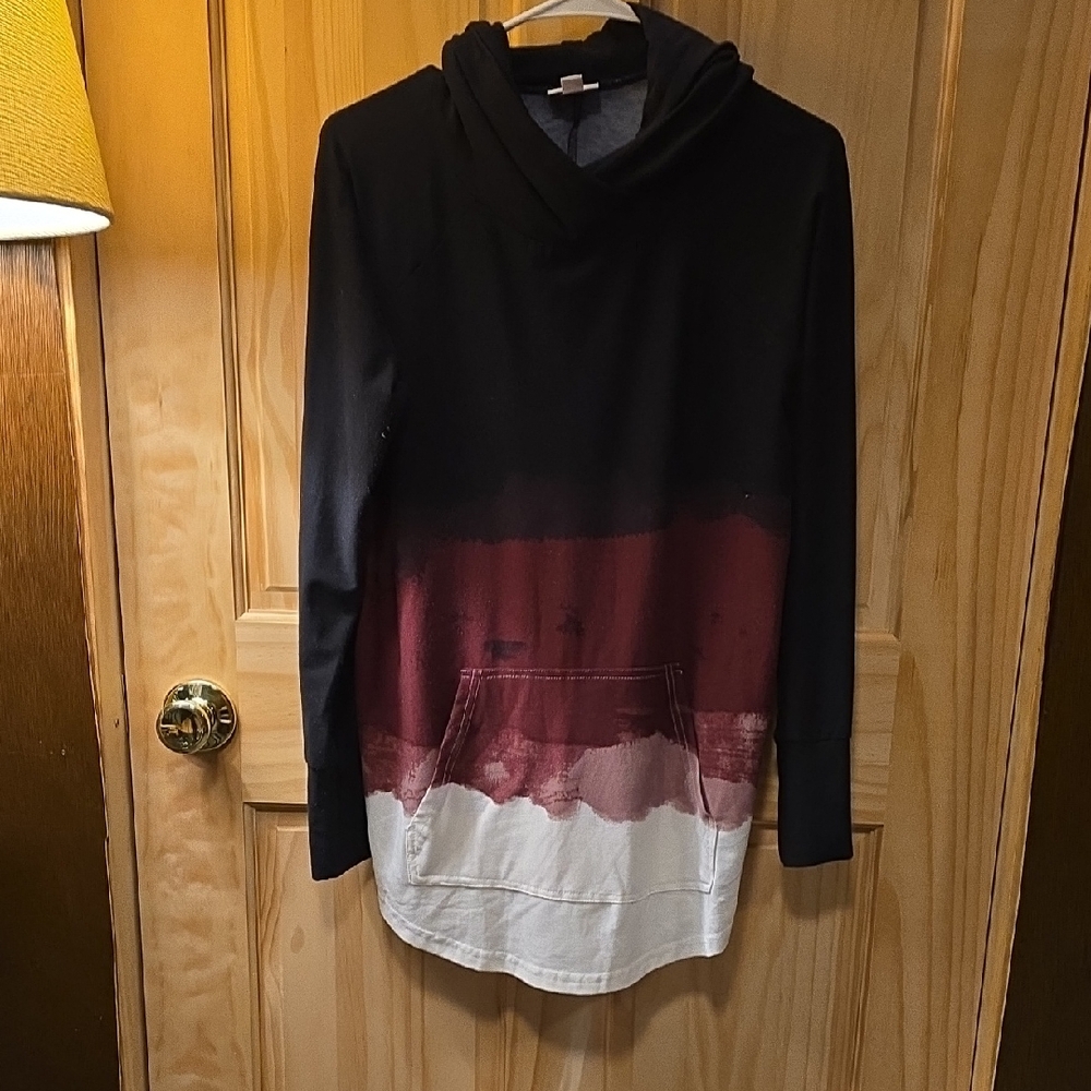 LuLaRoe Black and Burgundy Ombre Hoodie